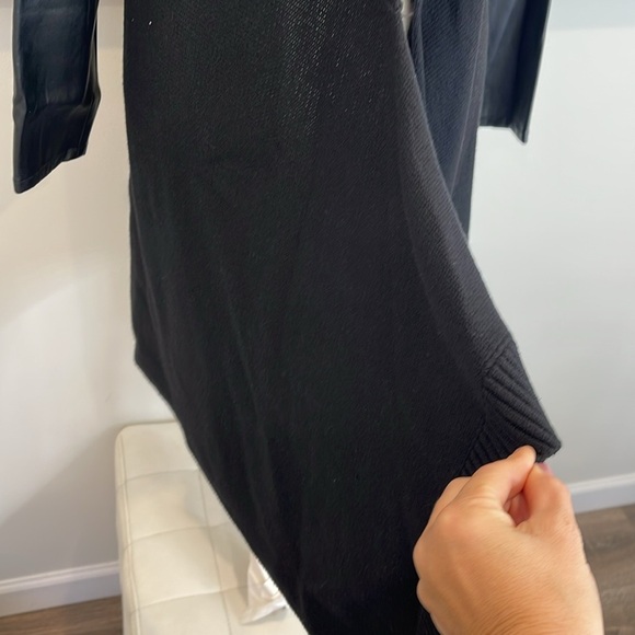 Blank NYC hooded long Faux leather knit cardigan with hood size large - Picture 4 of 7